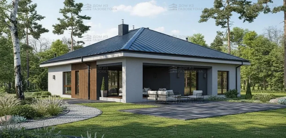 Проект Одноэтажный дом 14 на 17, 149 м2