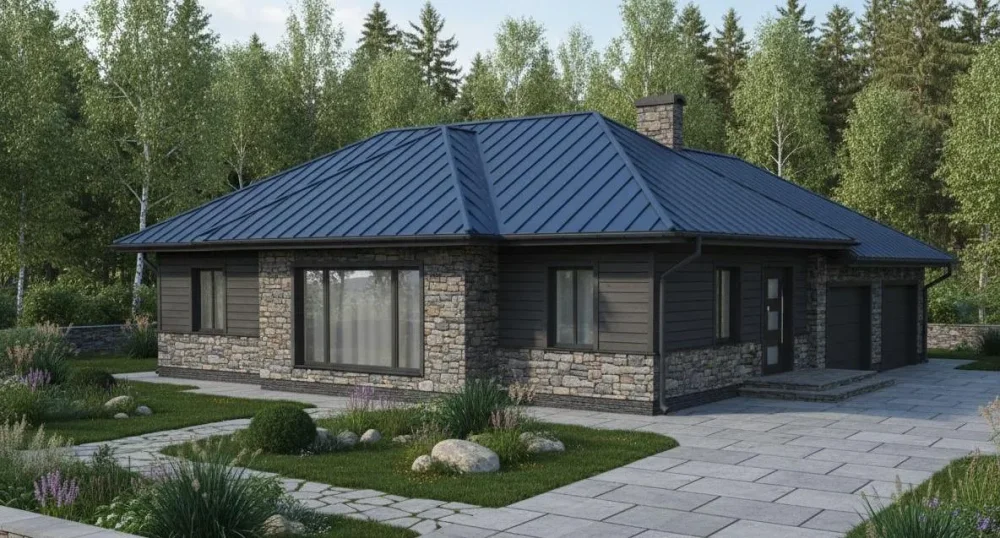 Проект Одноэтажный дом 11 на 19, 160 м2