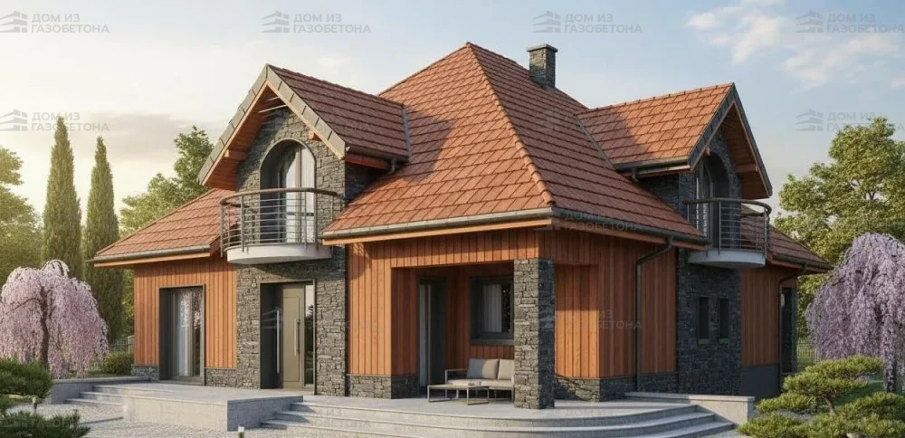 Проект Двухэтажный дом 12 на 16, 224 м2