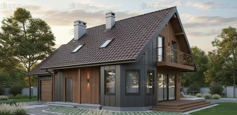 Проект Двухэтажный дом 13 на 10, 133 м2