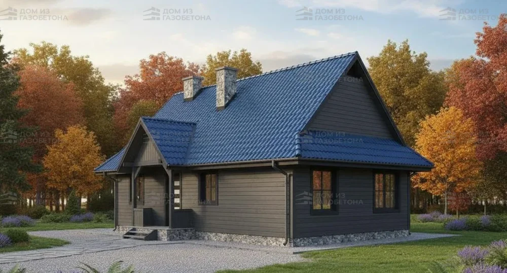 Проект Одноэтажный дом 9 на 12, 77 м2