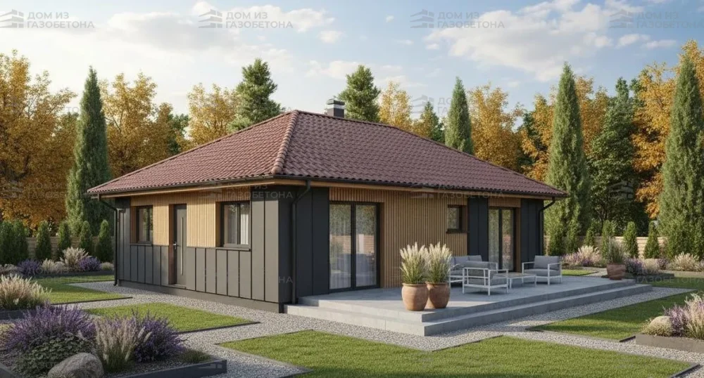 Проект Одноэтажный дом 14 на 10, 115 м2